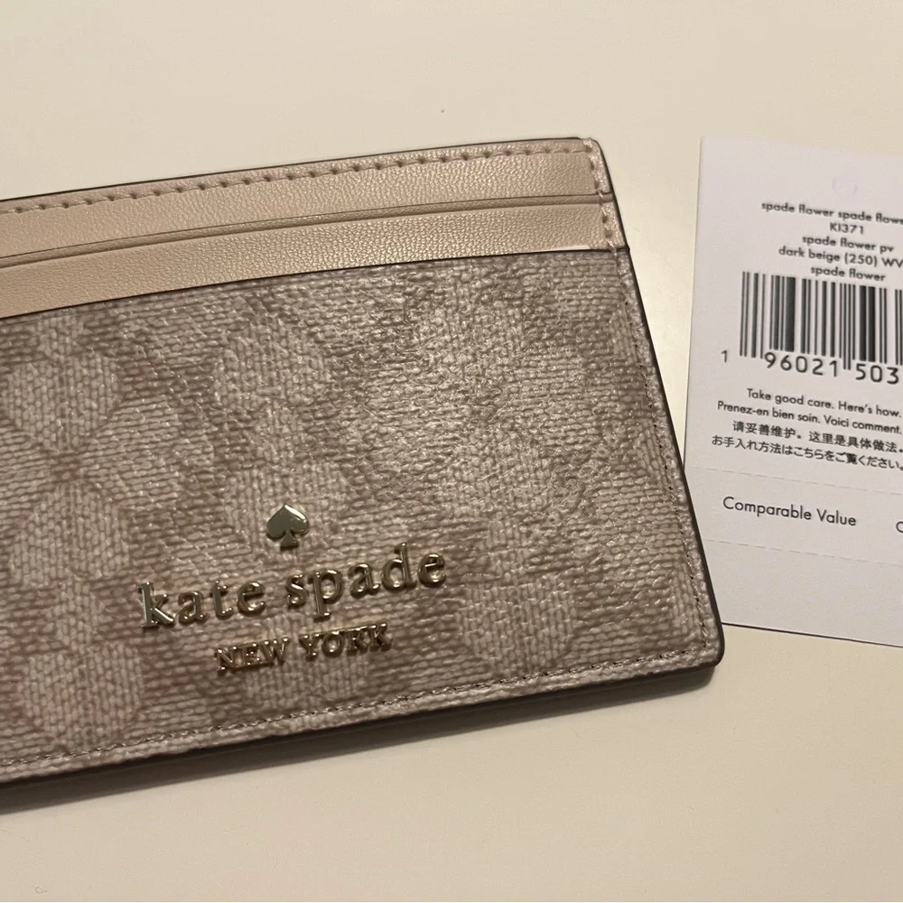 Kate Spade Gray Monogram Card Holder